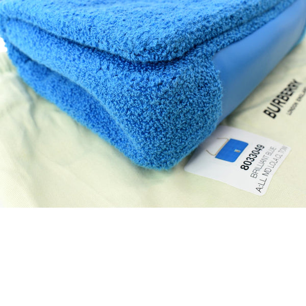 BURBERRY Lola Medium Towel Leather Shoulder Bag Blue