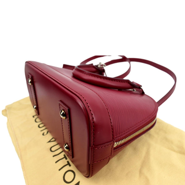 LOUIS VUITTON Alma BB Epi Leather Satchel Crossbody Bag Red