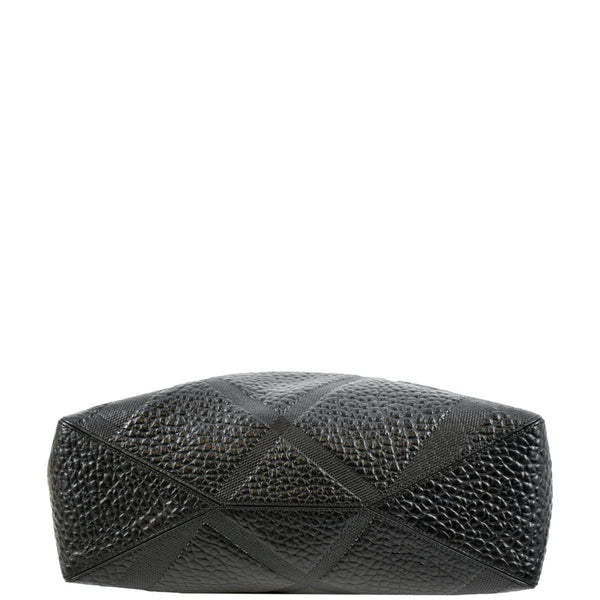 BURBERRY Dewsbury Medium Grain Check Embossed Tote Bag Black