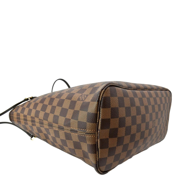 LOUIS VUITTON Neverfull MM Damier Ebene Tote Bag Brown