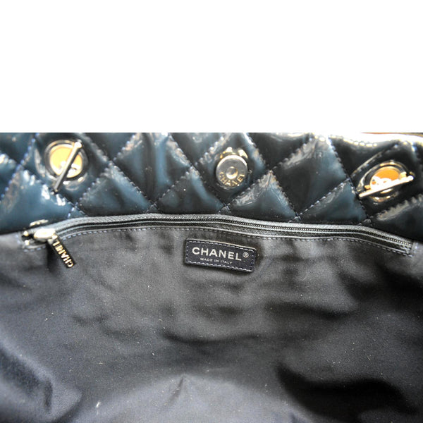 Chanel Chic Glitter Large Patent Leather Tote Bag Blue - Made in Italy