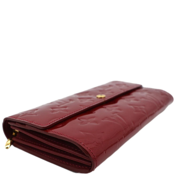 LOUIS VUITTON Sarah Monogram Vernis Leather Wallet Red
