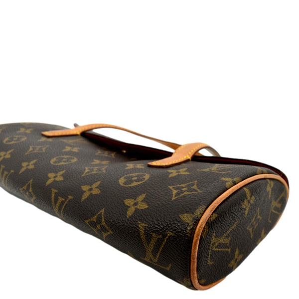 LOUIS VUITTON Sonatine Monogram Canvas Satchel Bag Brown