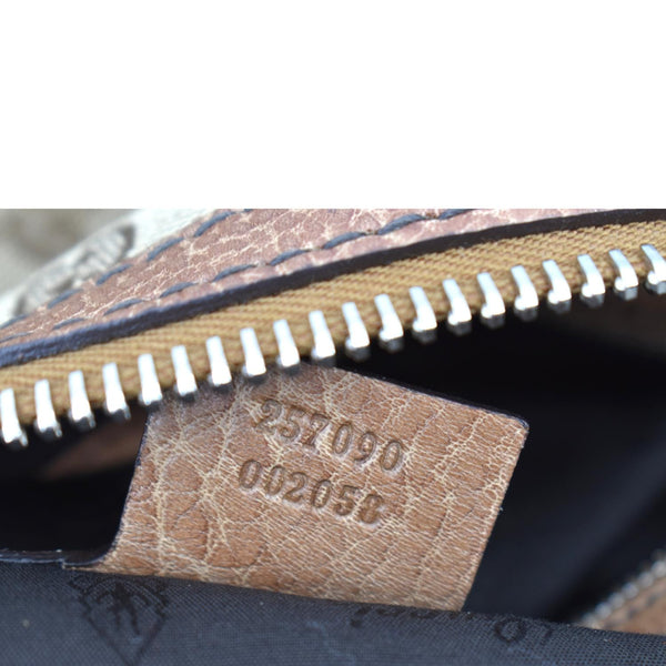 Gucci Bamboo Bar GG Monogram Canvas Hobo Bag in Brown - Stamp