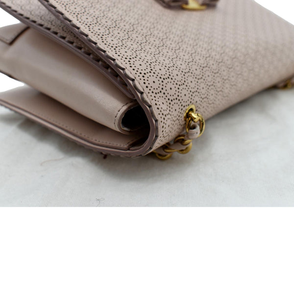 SALVATORE FERRAGAMO Vara Medium Perforated Leather Shoulder Bag Light Pink