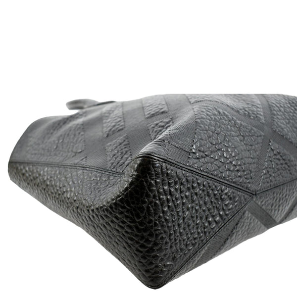 BURBERRY Dewsbury Medium Grain Check Embossed Tote Bag Black