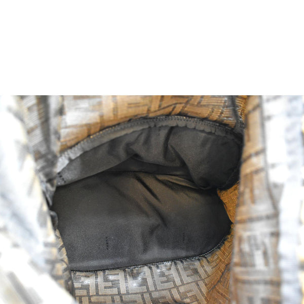 FENDI Convertible Monogram Canvas Backpack Bag Khaki