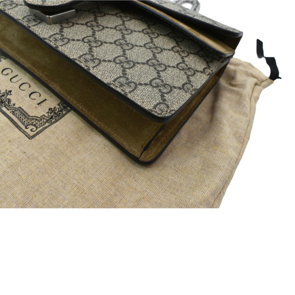 GUCCI Dionysus Small GG Supreme Canvas Shoulder Bag Beige 499623