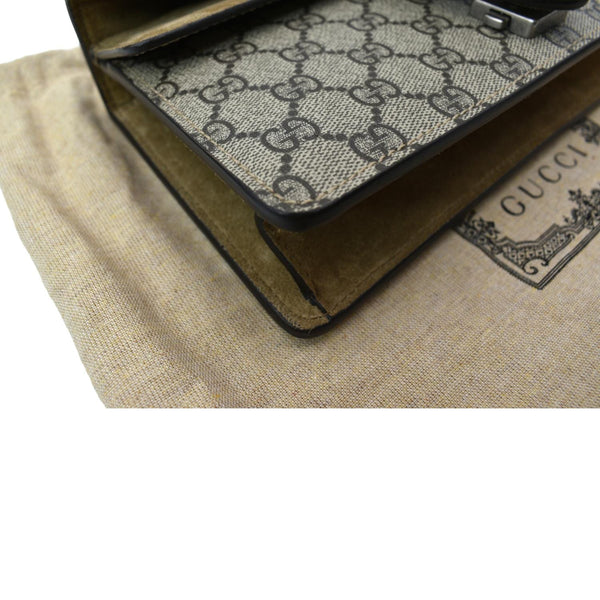 GUCCI Dionysus Small GG Supreme Canvas Shoulder Bag Beige 499623