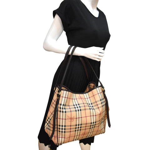 BURBERRY Canterbury Haymarket Check Tote Bag Multicolor