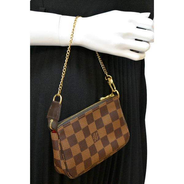 Louis Vuitton Mini Pochette Damier Ebene Pouch - Full View