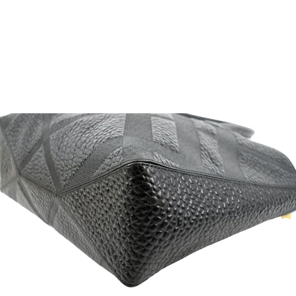 BURBERRY Dewsbury Medium Grain Check Embossed Tote Bag Black