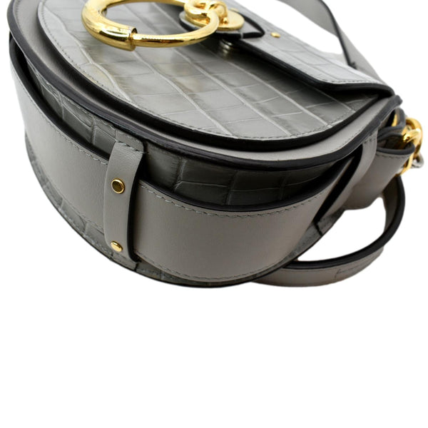 Chloe Tess Hobo Crocodile Embossed Leather Crossbody Bag - Right Side