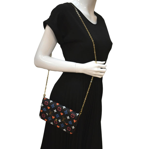 LOUIS VUITTON Pochette Felicie Game On Canvas Crossbody Bag Multicolor