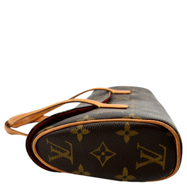 LOUIS VUITTON Sonatine Monogram Canvas Satchel Bag Brown