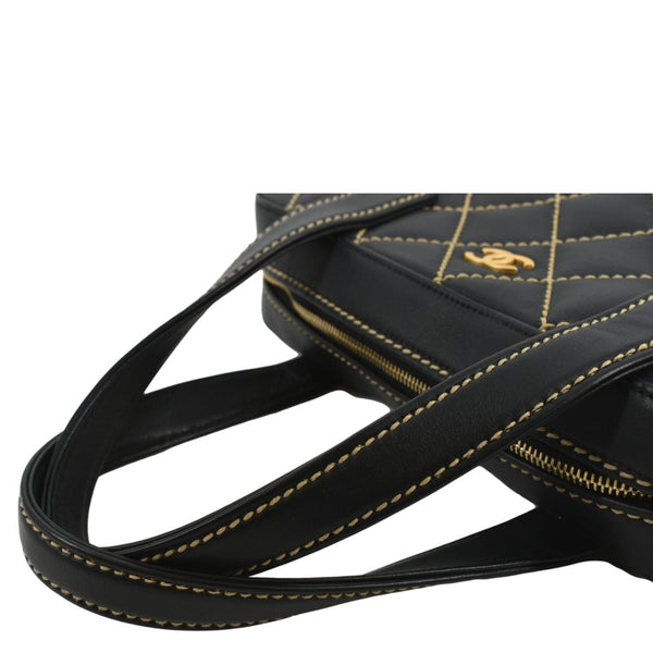 CHANEL CC Wild Stitch Vintage Calfskin Leather Tote Bag Black
