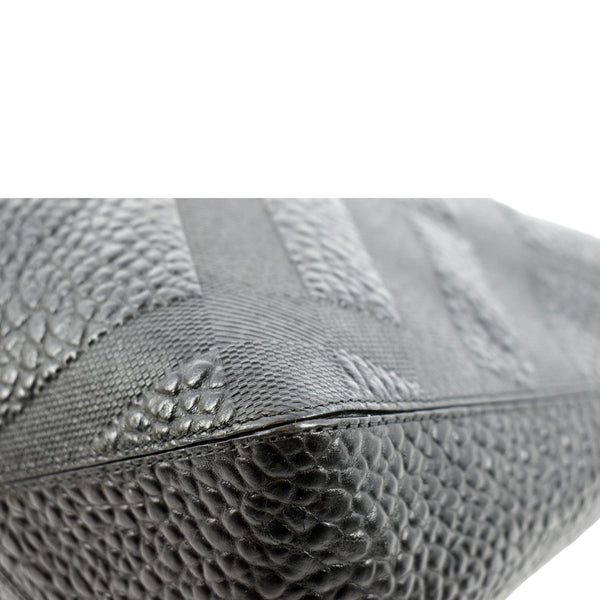 BURBERRY Dewsbury Medium Grain Check Embossed Tote Bag Black