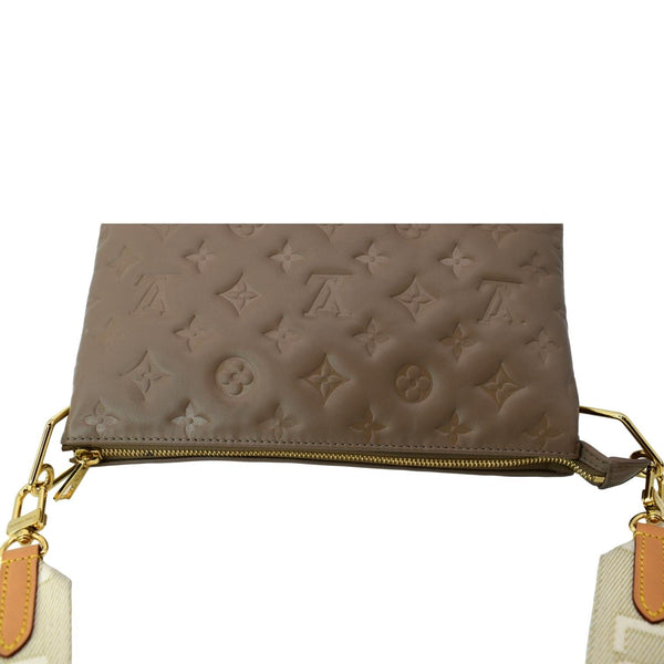 LOUIS VUITTON Coussin PM Monogram Embossed Shoulder Bag Taupe