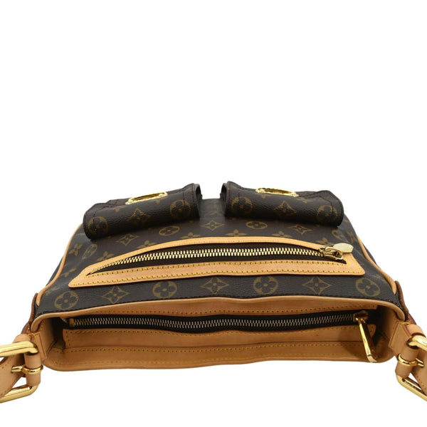 LOUIS VUITTON Hudson GM Monogram Canvas Shoulder Bag Brown