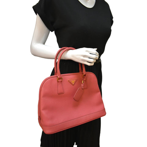 PRADA Promenade Saffiano Leather Satchel Bag Pink