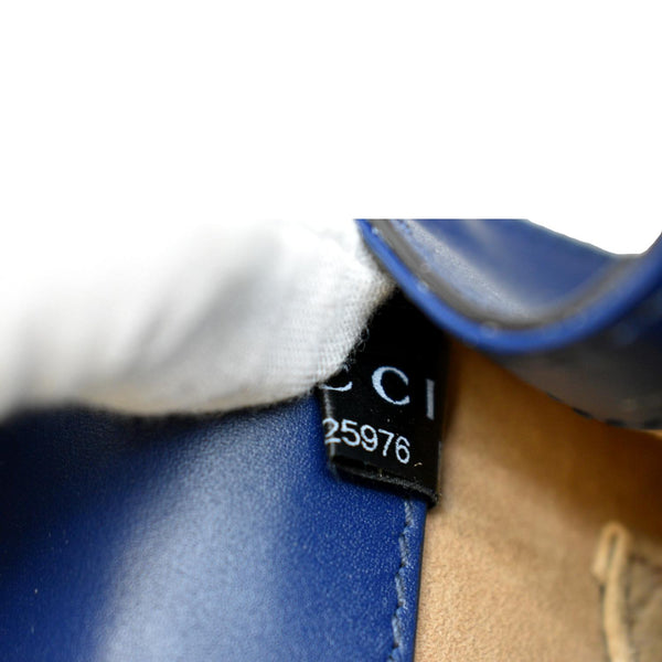 Gucci Sylvie Mini Leather Top Handle Crossbody Bag Blue - Tag