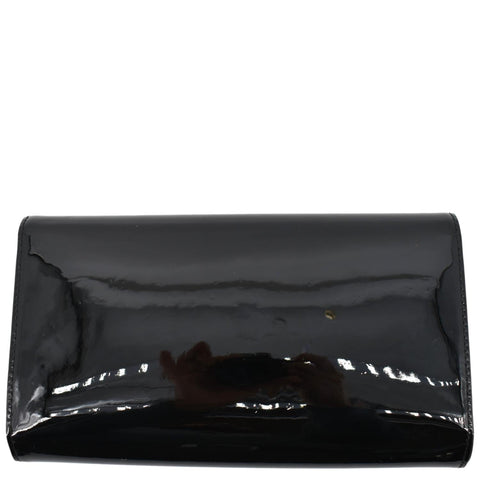 LOUIS VUITTON Louise Patent Leather Long Wallet Black