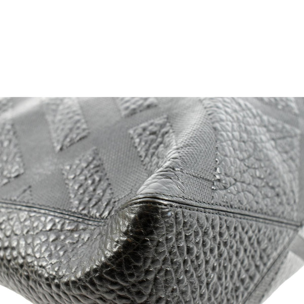 BURBERRY Dewsbury Medium Grain Check Embossed Tote Bag Black