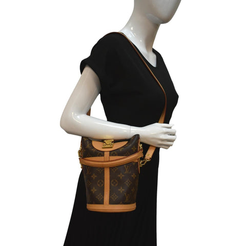 LOUIS VUITTON Monogram Canvas Duffle Shoulder Bag Brown