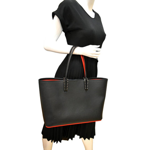 CHRISTIAN LOUBOUTIN Cabata Large Empire Paris Leather Tote Bag Black