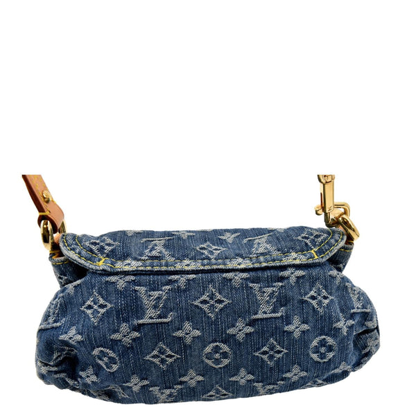 LOUIS VUITTON Mini Pleaty Monogram Denim Shoulder Handbag Blue