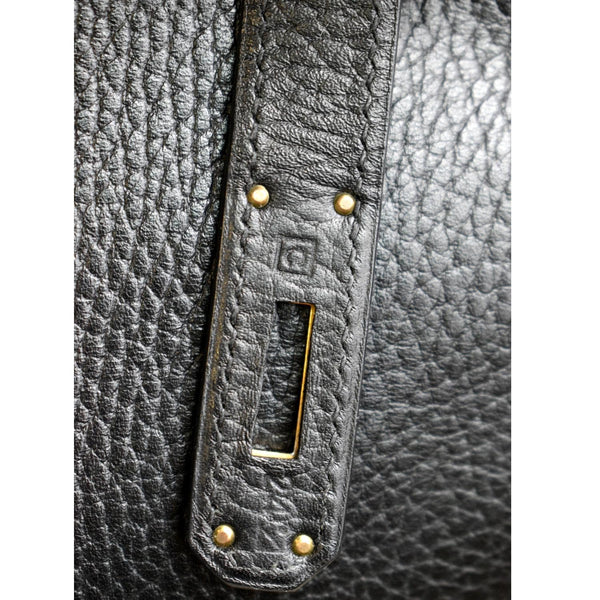 HERMES Birkin 35 Clemence Leather Tote Bag Black