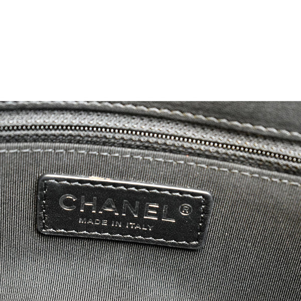 CHANEL Box CC Flap Quilted Leather Shoulder Bag Black