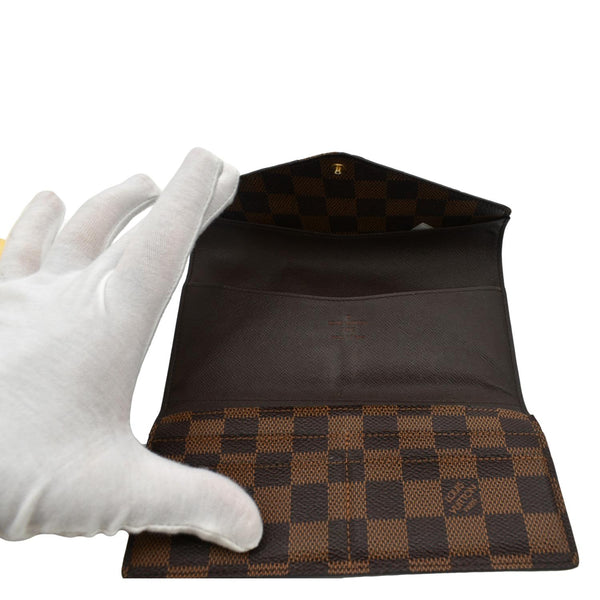 LOUIS VUITTON Josephine Damier Ebene Wallet Brown