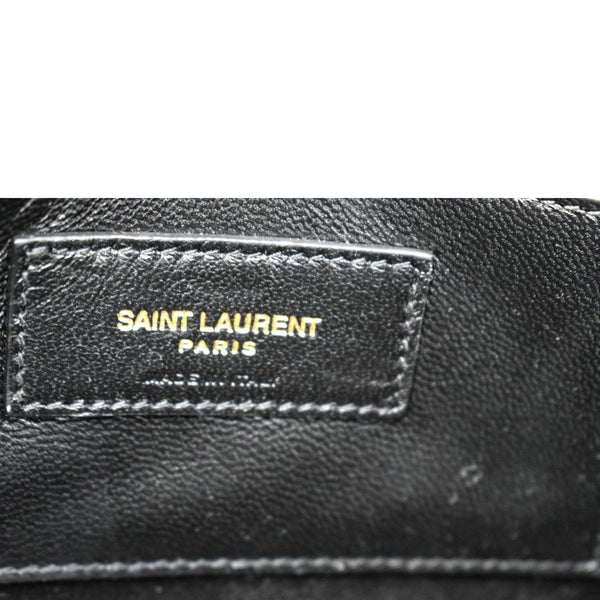 YVES SAINT LAURENT Jamie Mini Carre Rive Gauche Wool Chain Bag Black