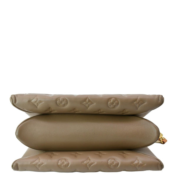 LOUIS VUITTON Coussin PM Monogram Embossed Shoulder Bag Taupe