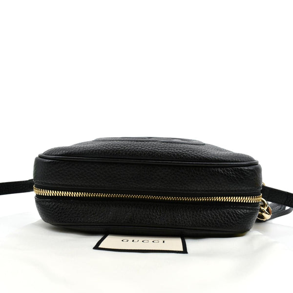 Gucci Soho Disco Pebbled Leather Crossbody Bag Black - Top