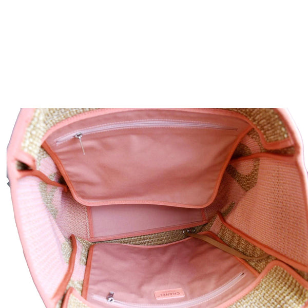 CHANEL Deauville Large Raffia Shopping Tote Bag Pink