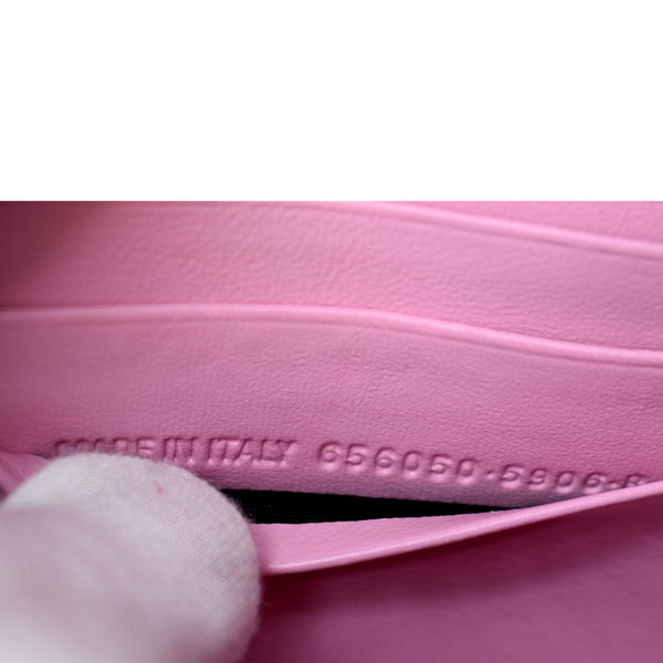 Balenciaga Hourglass Crocodile Embossed Chain Wallet - Serial Number