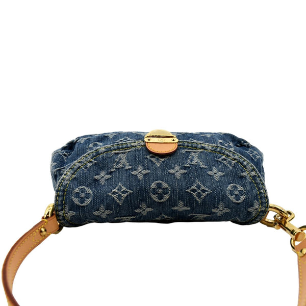 LOUIS VUITTON Mini Pleaty Monogram Denim Shoulder Handbag Blue