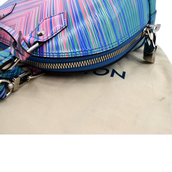 LOUIS VUITTON Alma BB Tropical Epi Leather Satchel Crossbody Bag Blue Rose