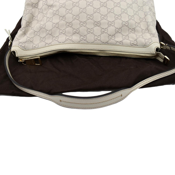 Gucci GG Guccissima Leather Hobo Bag Ivory - Top