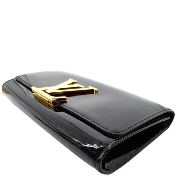 LOUIS VUITTON Louise Patent Leather Long Wallet Black