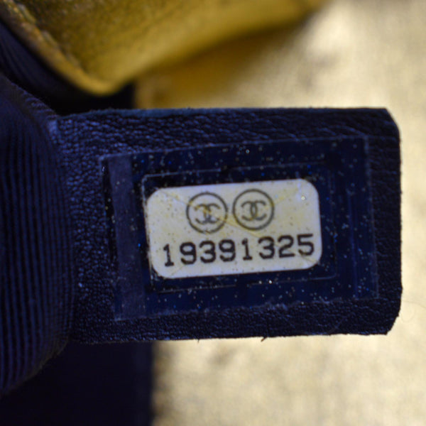 CHANEL Boy Flap Quilted Patent Leather Crossbody Bag Metallic Gold