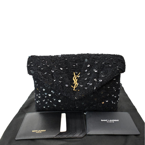 Yves Saint Laurent Small Puffer Sequin Clutch Wallet-Dallas Handbags