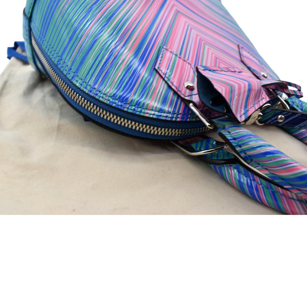 LOUIS VUITTON Alma BB Tropical Epi Leather Satchel Crossbody Bag Blue Rose