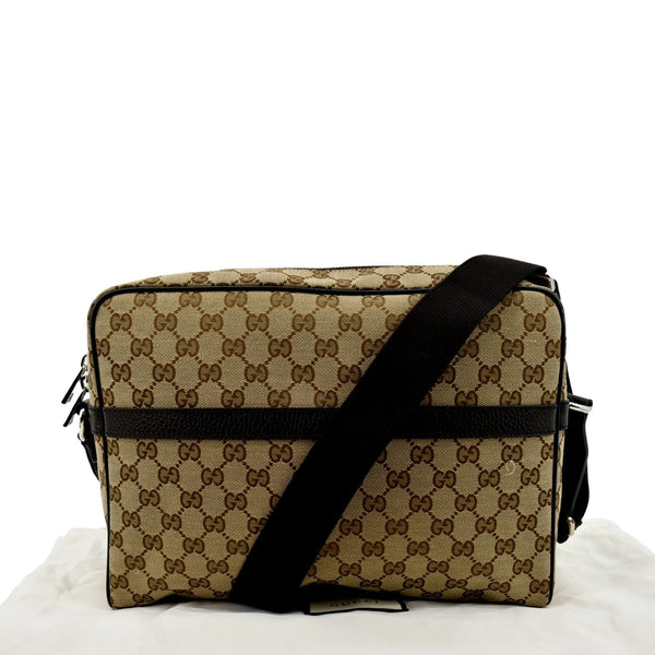 Gucci GG Monogram Canvas Messenger Bag Dark in Brown - Strap