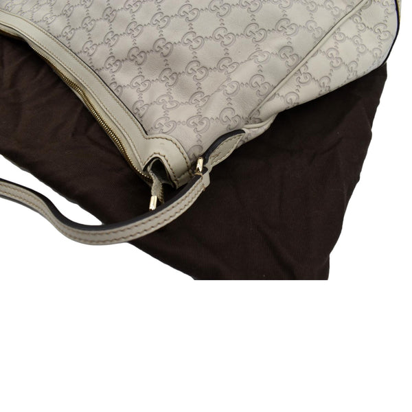 Gucci GG Guccissima Leather Hobo Bag Ivory - Top Left
