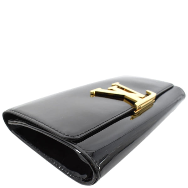 LOUIS VUITTON Louise Patent Leather Long Wallet Black