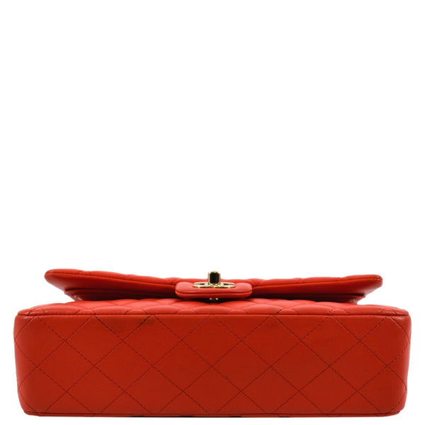 CHANEL Classic Double Flap Medium Leather Shoulder Bag Red