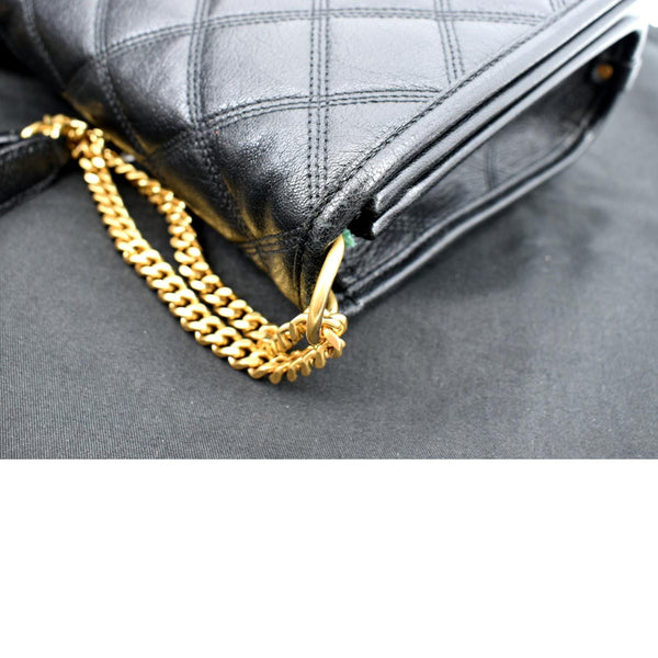 Yves Saint Laurent Becky Quilted Leather Shoulder Chain Bag - Left Side